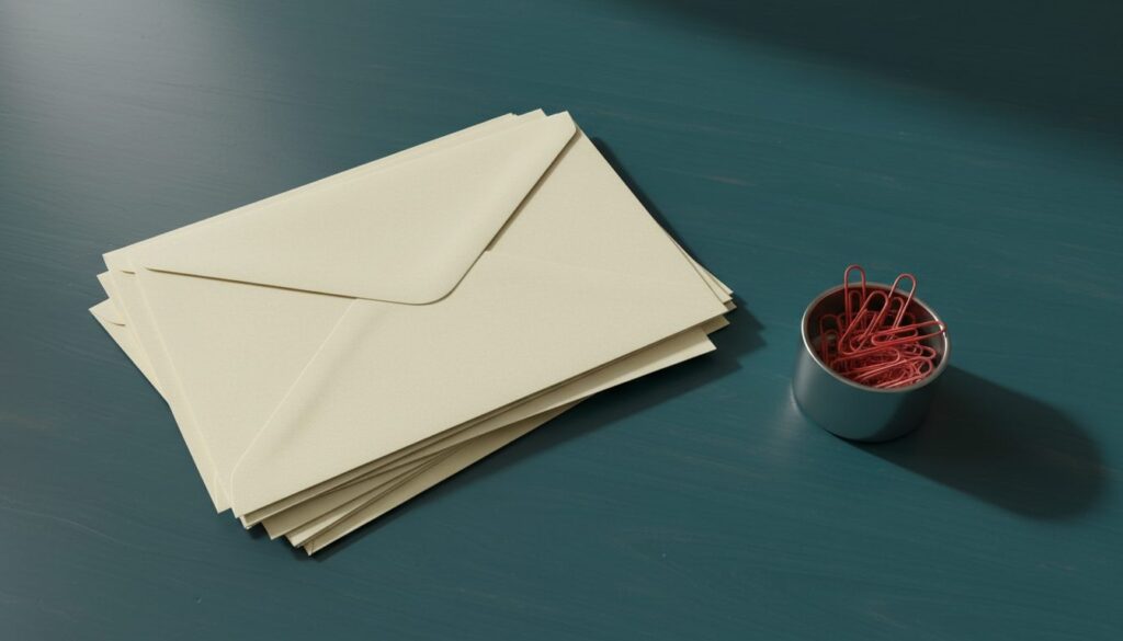 Stapel papieren enveloppen als symbool voor opslagruimte mailbox